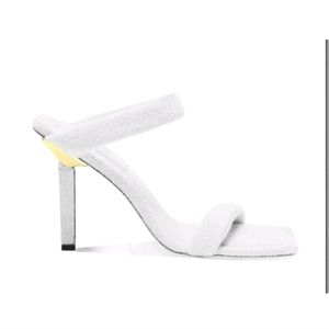 Good American Terry Slip On Heels white